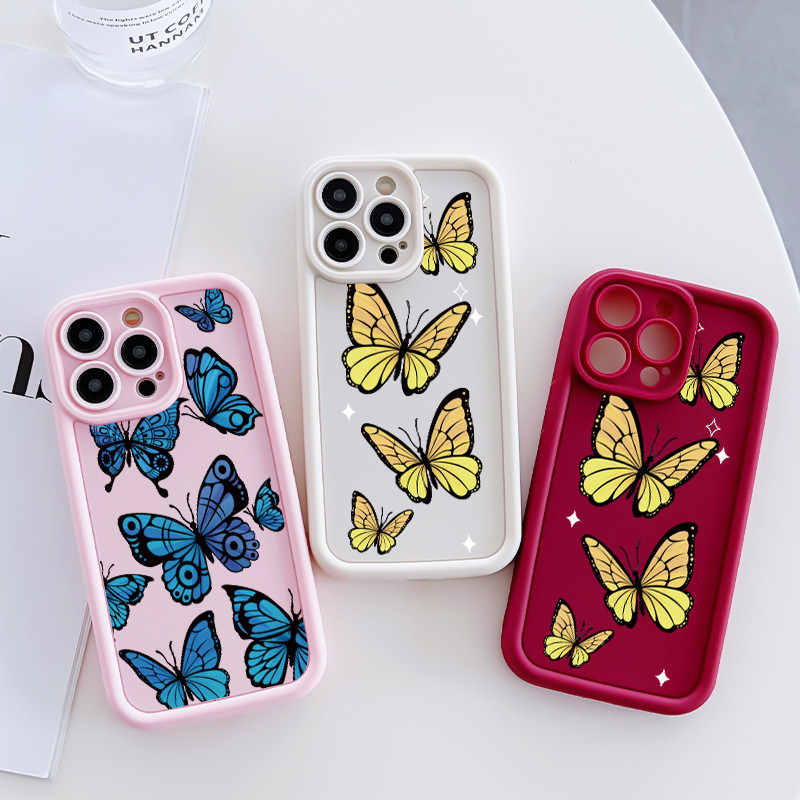 เคสสำหรับ VIVO Y91C Y90 Y1s เคสโทรศัพท์ผีเสื้อสามสีซิลิโคนกันกระแทก - รูปที่ 3