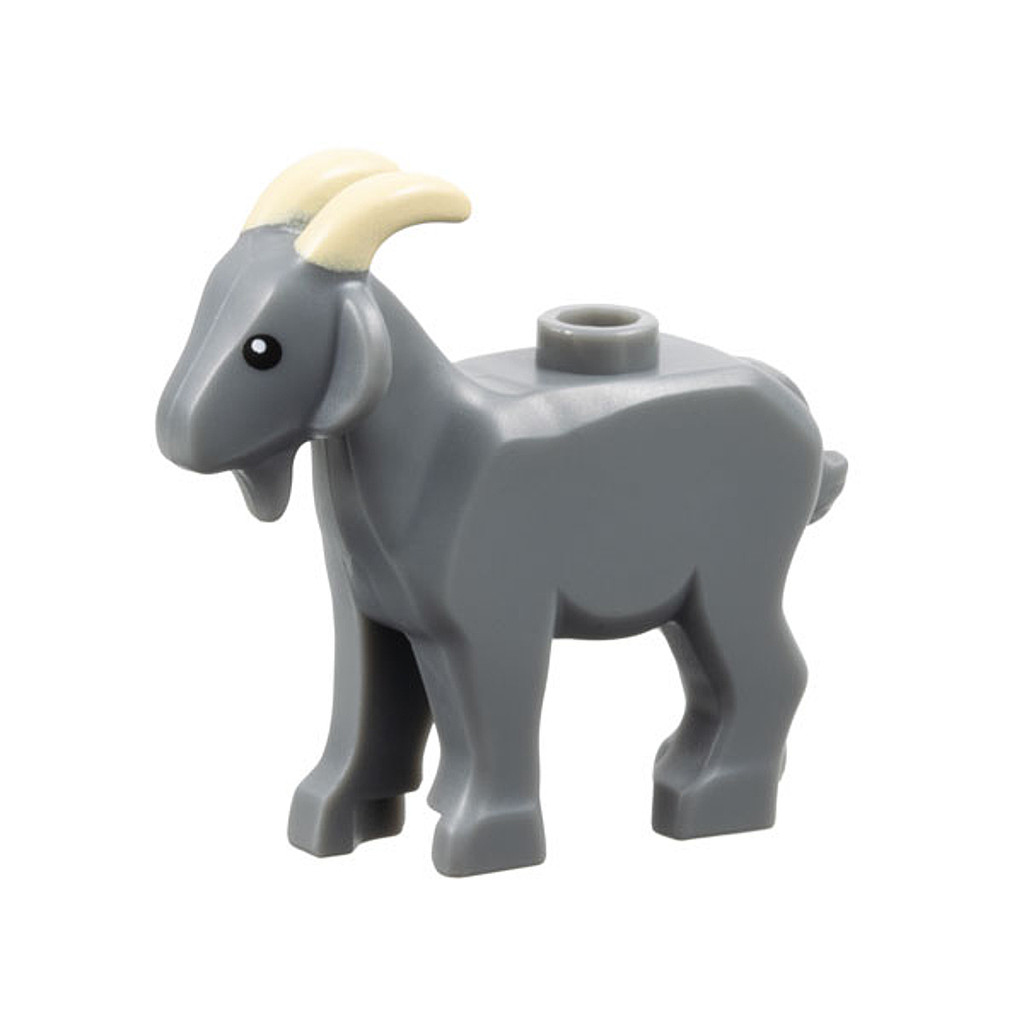 Brick2cube Part - Goat with Black Eyes, Tan Horns Pattern - 95341pb03