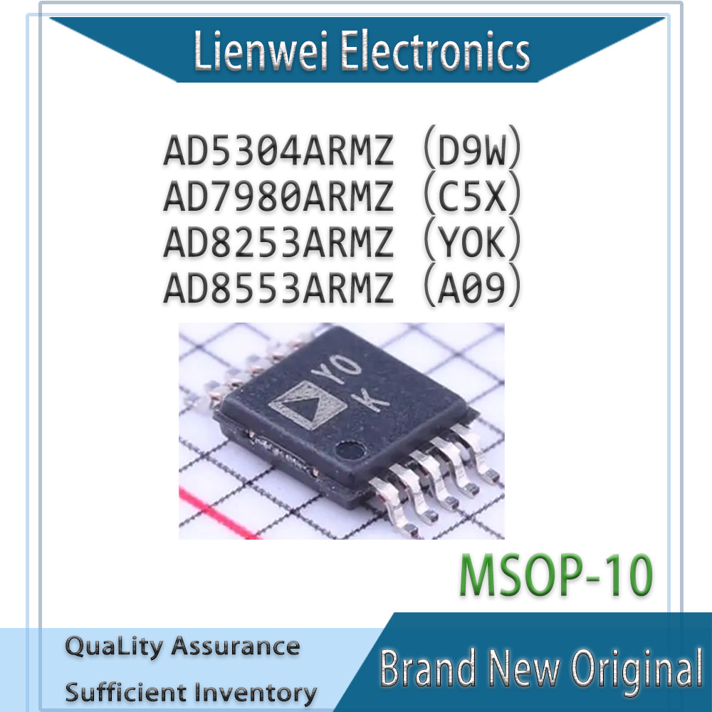 100% ใหม่เดิม AD5304ARMZ D9W AD7980ARMZ C5X AD8253ARMZ YOK AD8553ARMZ A09 ชิปเซ็ต IC MSOP-10