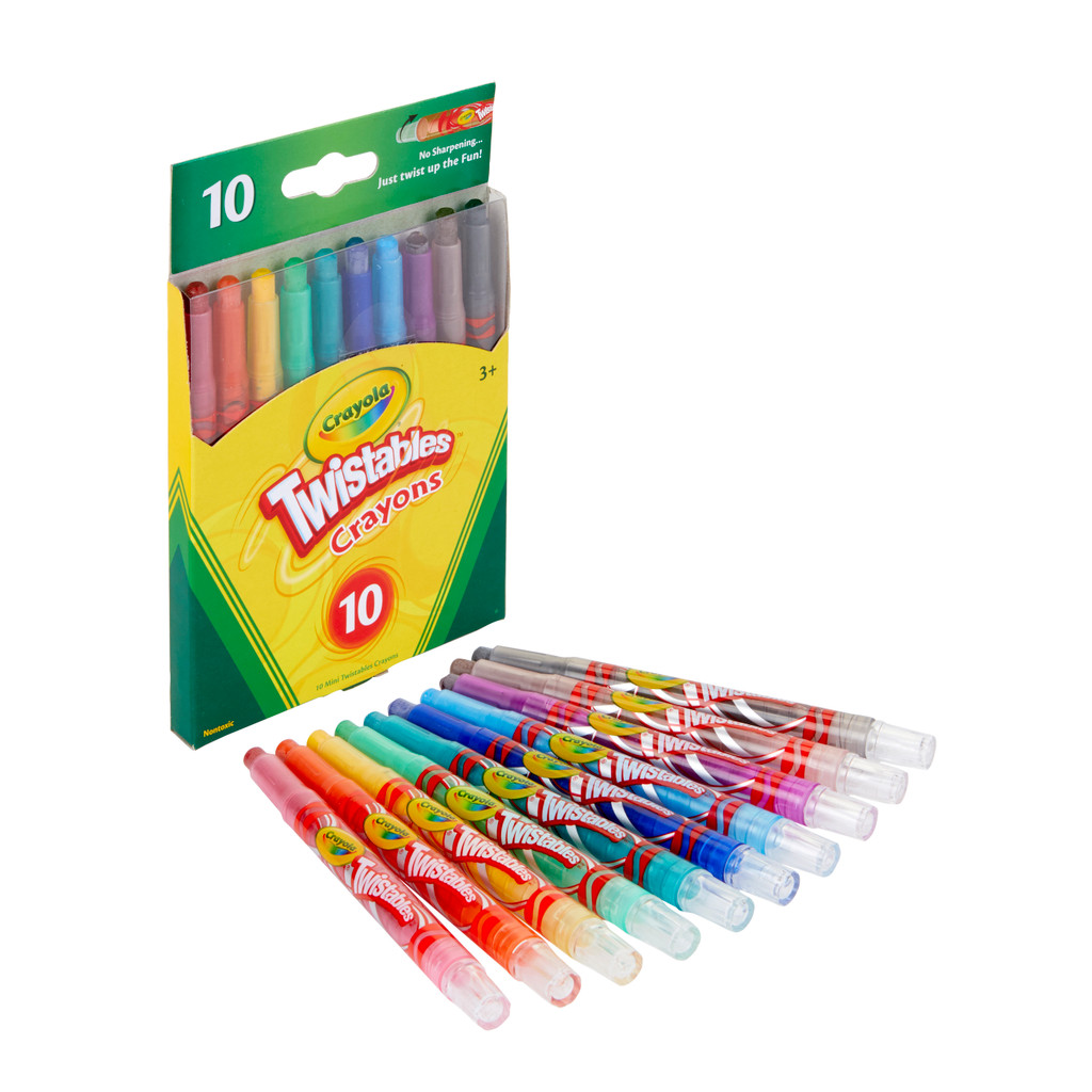 Crayola 10Ct. Mini Twistables Crayons เครโยล่า สีเทียนแบบหมุน 10สี 52-9715