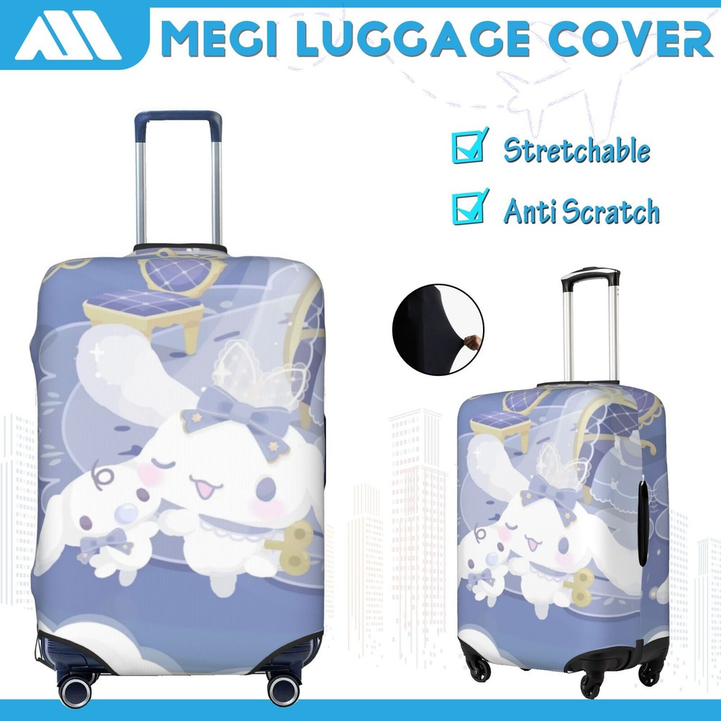 ผ้าคลุมกระเป๋าเดินทาง ซินนามอนโรล ผ้าสแปนเด็กซ์ แบบยืดหยุ่น ยืดหยุ่น Cinnamoroll Travel Luggage Cove