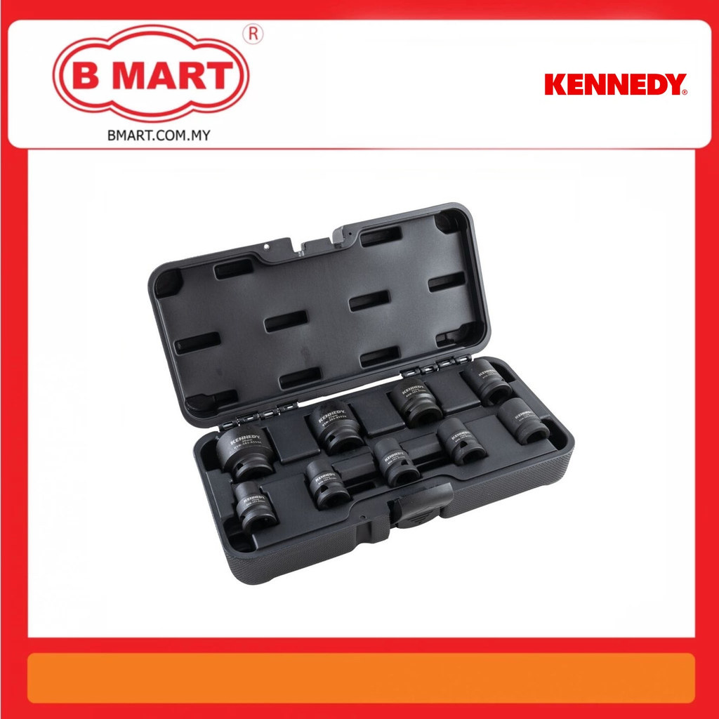 เคนเนดี้ 1/2อิน Drive Hex Impact Socket Set 10mm - Metric Black Oxide Finish Set of