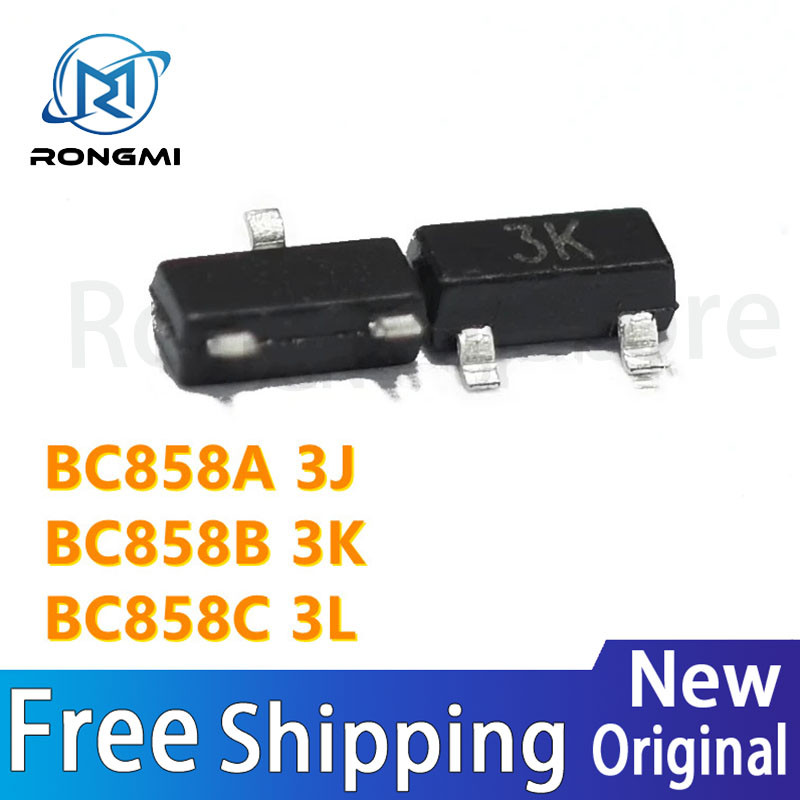 100 ชิ้น/ล็อตใหม่ BC858A 3J BC858B 3K BC858C 3L SOT-23 สต็อกขายส่ง