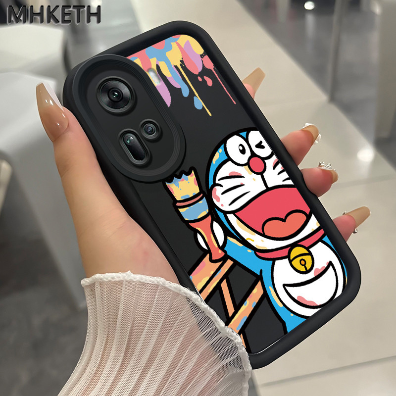 MHKETH เคสสำหรับ OPPO Reno 11 5G Reno11 5G เคสโทรศัพท์กราฟฟิตีส่วนบุคคลรูปแมวการ์ตูน