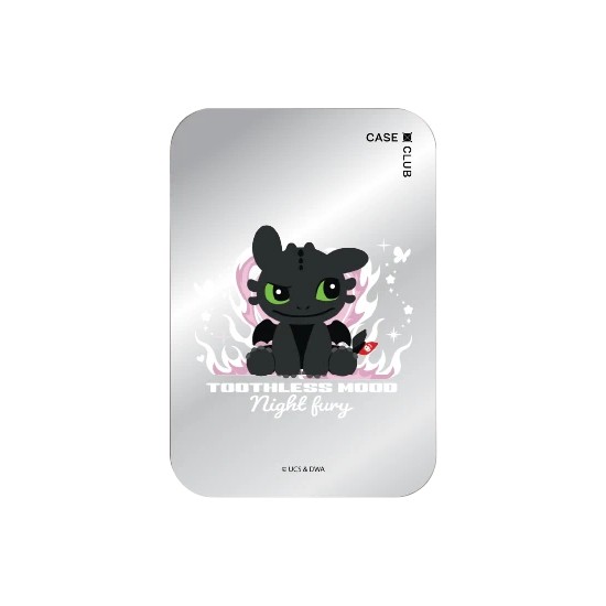 CaseClub Magnetic Mirror Cardholder Stand ที่ใส่บัตร แม่เหล็ก มีกระจกและขาตั้ง HTTYD Toothless Night Fury