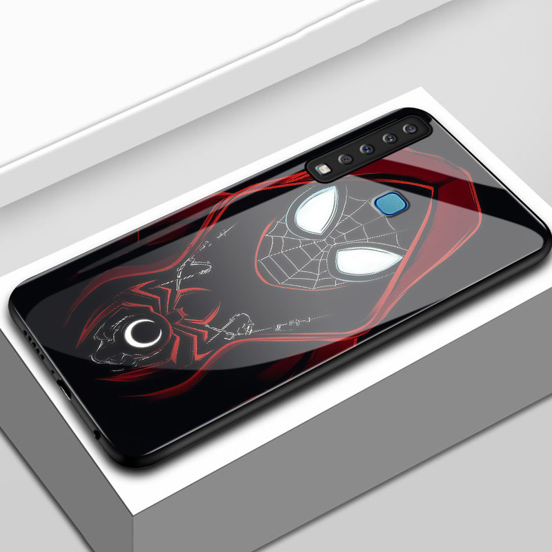 เคสสำหรับ Samsung A9 2018 A8+ 2018 เคสโทรศัพท์วีรบุรุษการ์ตูนเปลือกแก้วกันกระแทก