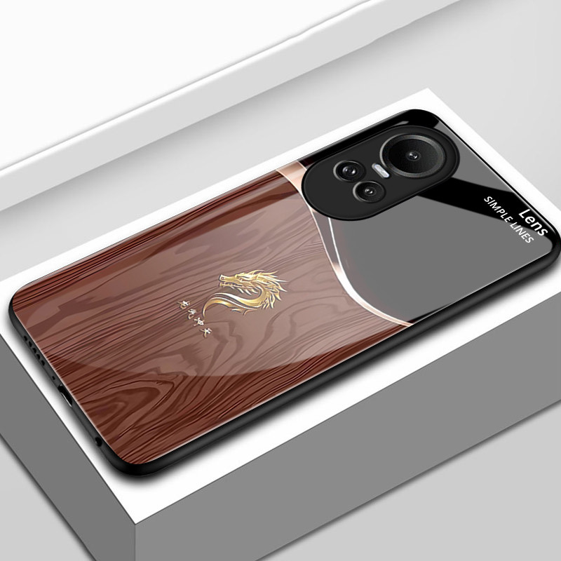 เคสสำหรับ OPPO Reno 10 5G 10 Pro 5G Reno 11 Pro 5G Reno 11F 5G เคสโทรศัพท์มังกรเปลือกแก้วกันกระแทก