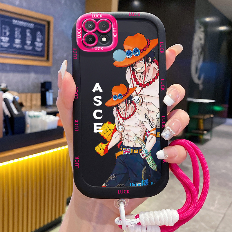 เคสสำหรับ OPPO A15 A15s A35 4G เคสโทรศัพท์ตัวละครอนิเมะสายคล้องซิลิโคนกันกระแทก