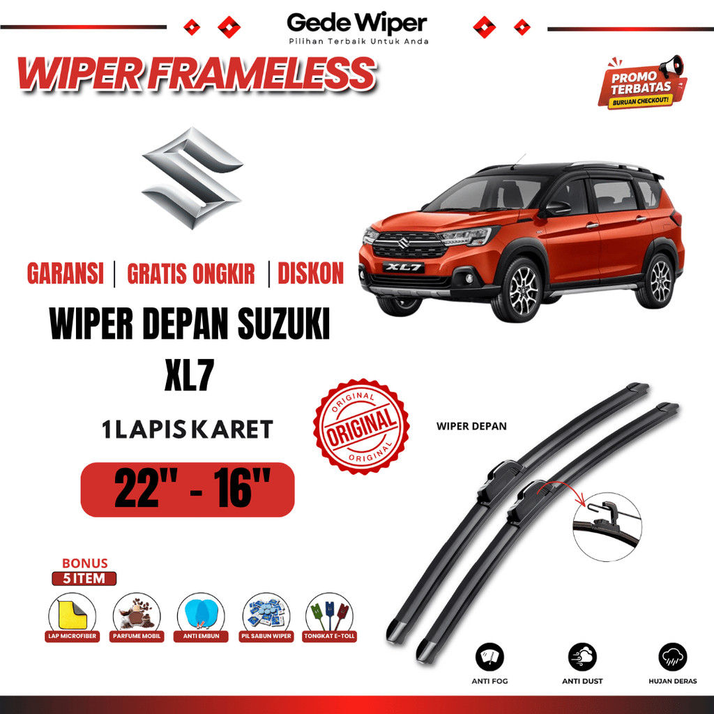 ที่ปัดน้ําฝนกระจกรถยนต์ Suzuki XL7 Frameless ฟรี 5 โบนัส