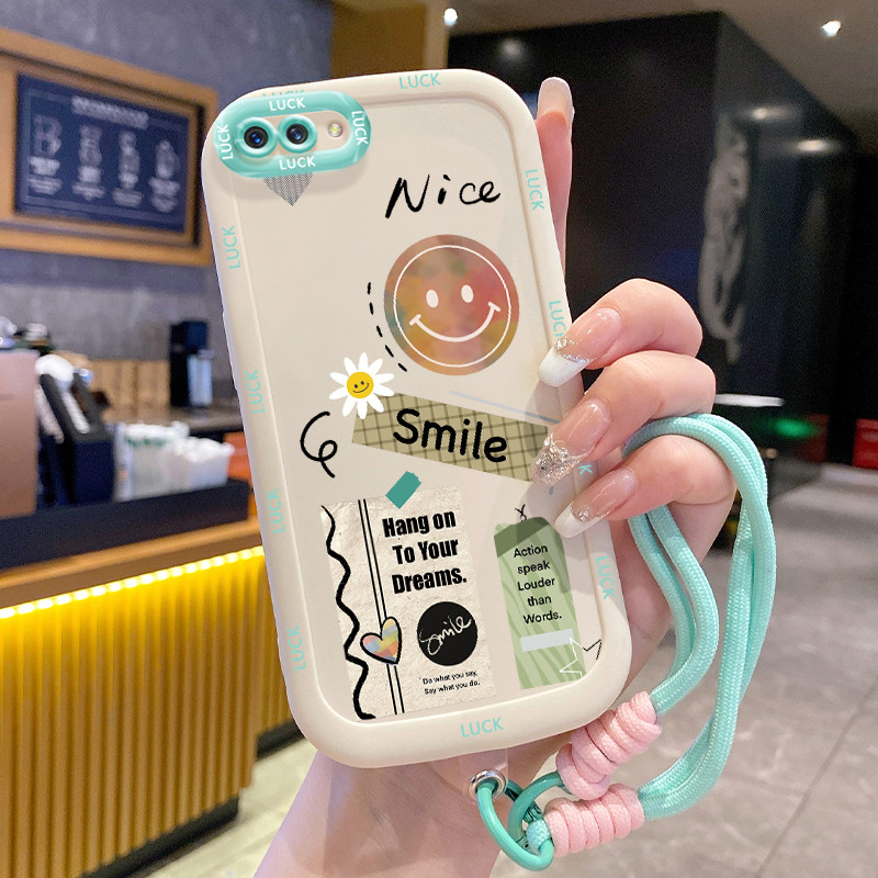 OPPO A5 A3s A12E Realme C1Case Case Premium Soft Case พร้อมเชือกเส้นเล็ก