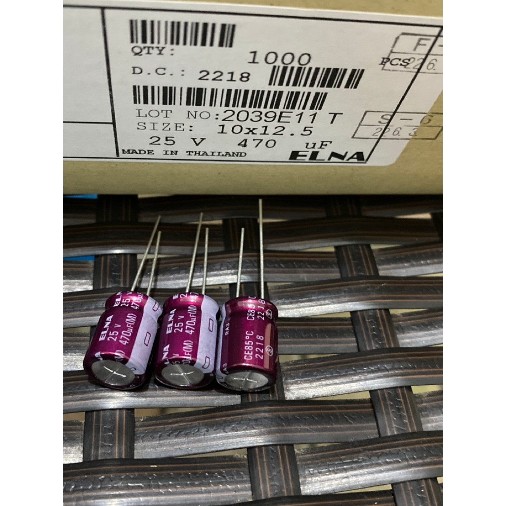 3PCS 470UF 25V ญี่ปุ่น ELNA ELNA ตัวเก็บประจุเสียง 25V470UF 10 * 12 RA3 สีม่วงสีแดง Robe