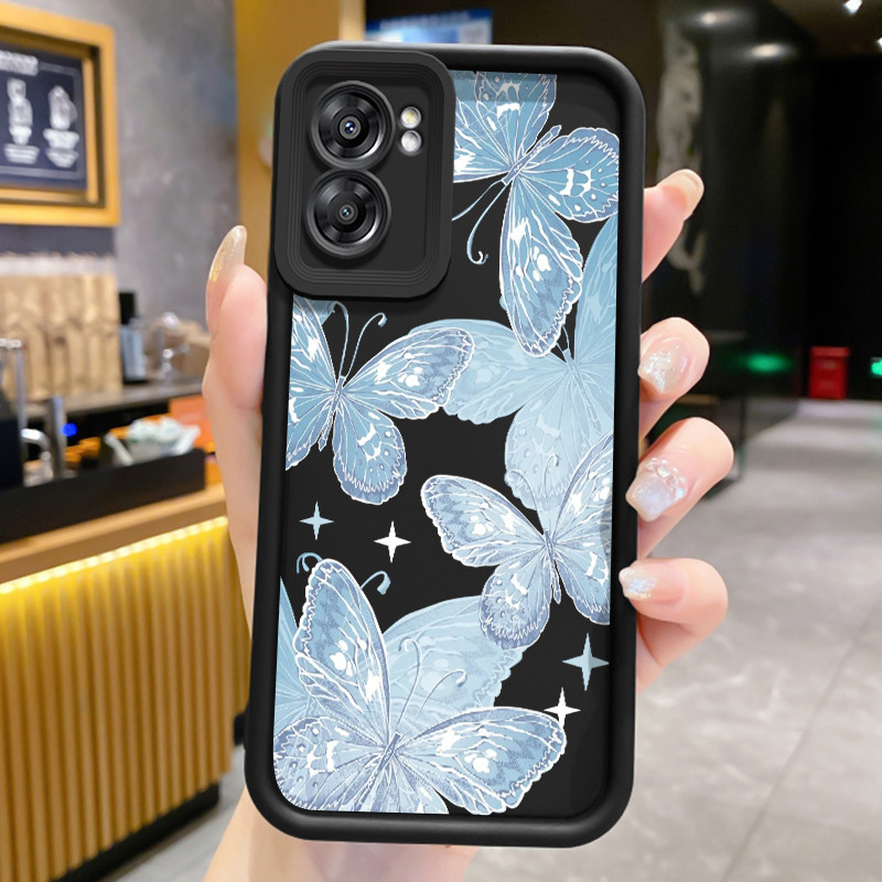 ปลอก Hp สําหรับ OPPO A57 2022 A77 2022 A57s A57e A77s Hp Case Casing butterfly pattern blue royal Ca