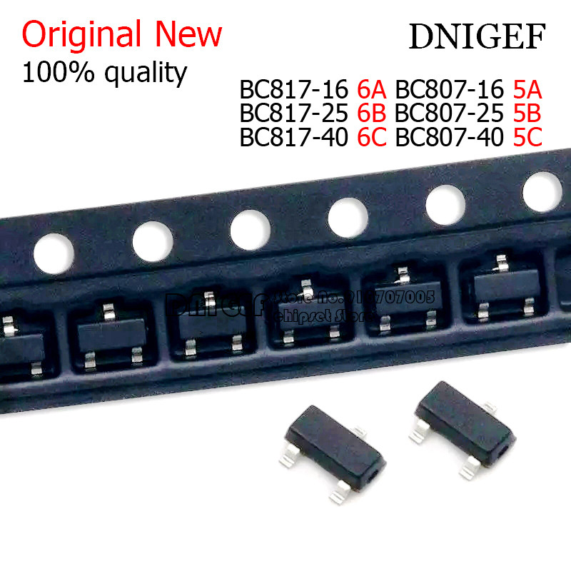 50PCS BC817-16 BC817-25 BC817-40 BC807-16 BC807-25 BC807-40 6A 6B 6C 5A 5B 5C SMD ทรานซิสเตอร์