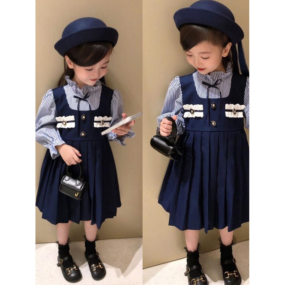 [507997] - SEMI KOREAN FASHION PLEASE DRESS FOR GIRLS - LACE BUTTONS MOTIF CODE 1311