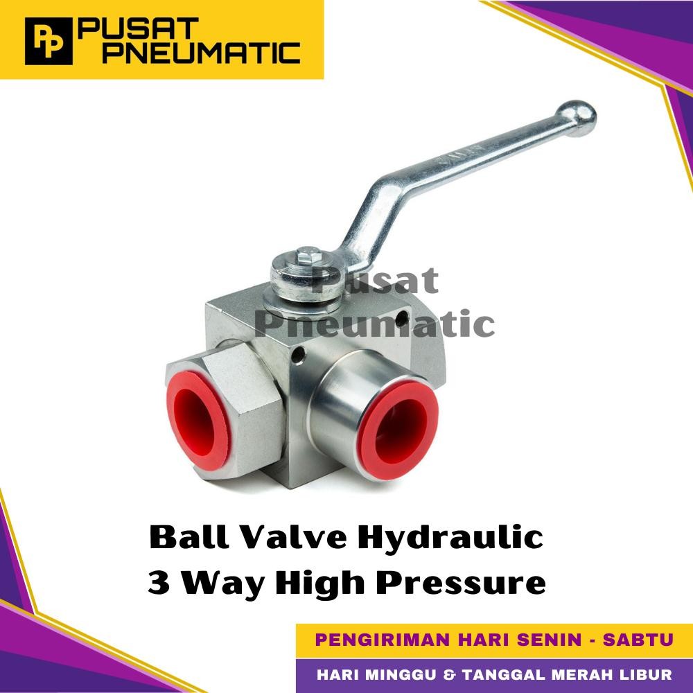 1/2" วาล์วบอล HYDRAULIC แรงดันสูง 3 ทาง PN500 1/2"