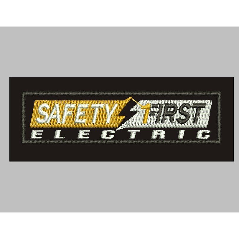 HD-R30 PATCH LOGO SAFETY FIRST ELECTRIC EMBROIDERY อุปกรณ์เสริม BET/EMBLEM