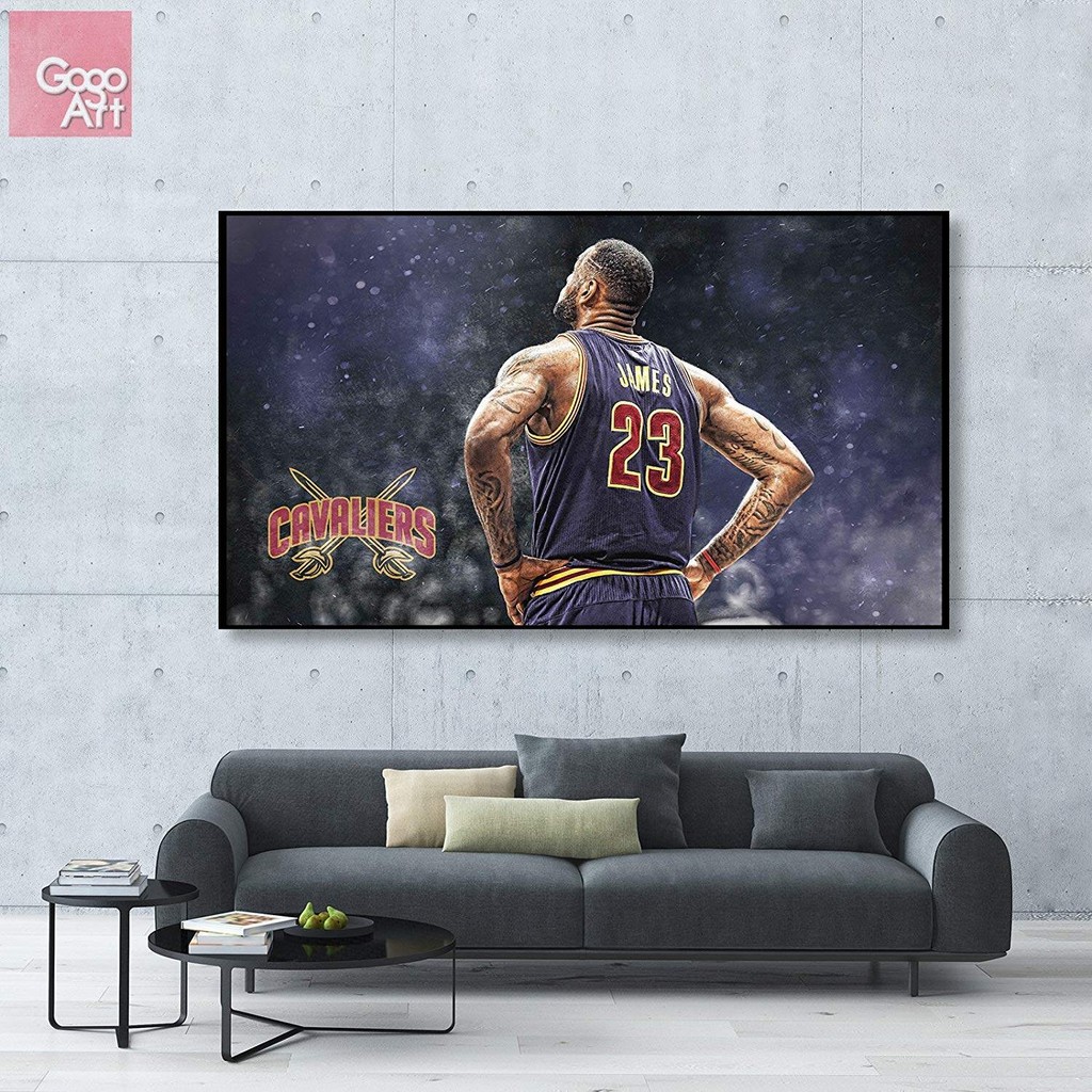 .poster ผ้าใบพิมพ์ ธีม NBA LeBron James King Cavaliers MVP งานศิลปะตกแต่งผนังสไตล์โมเดิร์น
