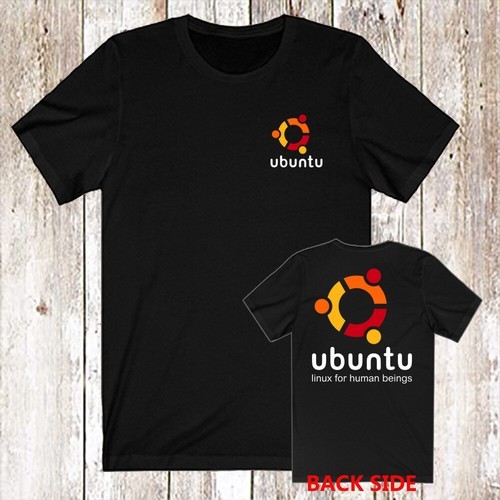 2025 เสื้อยืดสีดําบุรุษ Ubuntu Linux 2025