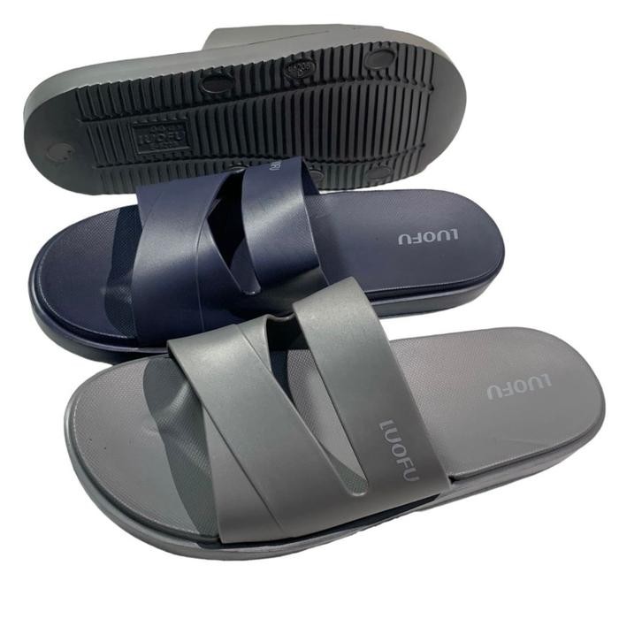 รองเท้าแตะยางผู้ชาย Luofu พร้อมยางไขว้สองเส้นนําเข้า E6208E-Brb (Z3)