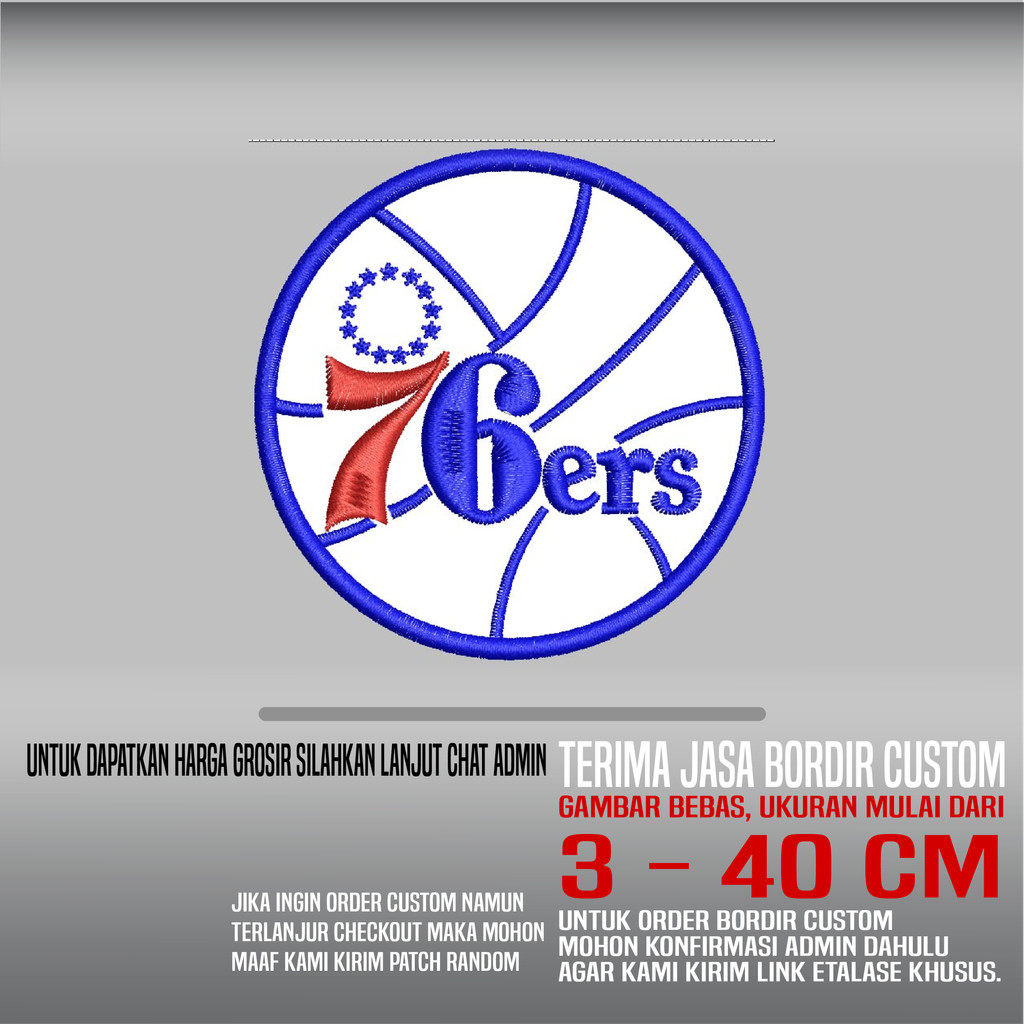 76ERS BASKETBALL PATCH EMBROIDERED LOGO/EMBLEM HDP-674