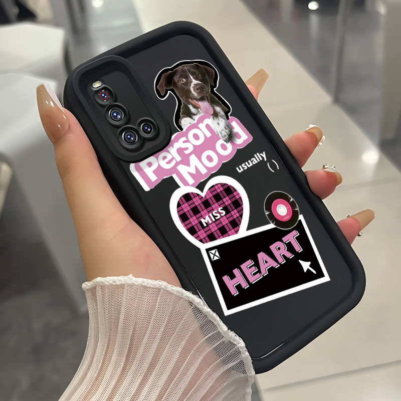 เคสสำหรับ VIVO V19 เคสโทรศัพท์สุนัขแมวสามสีซิลิโคนกันกระแทก