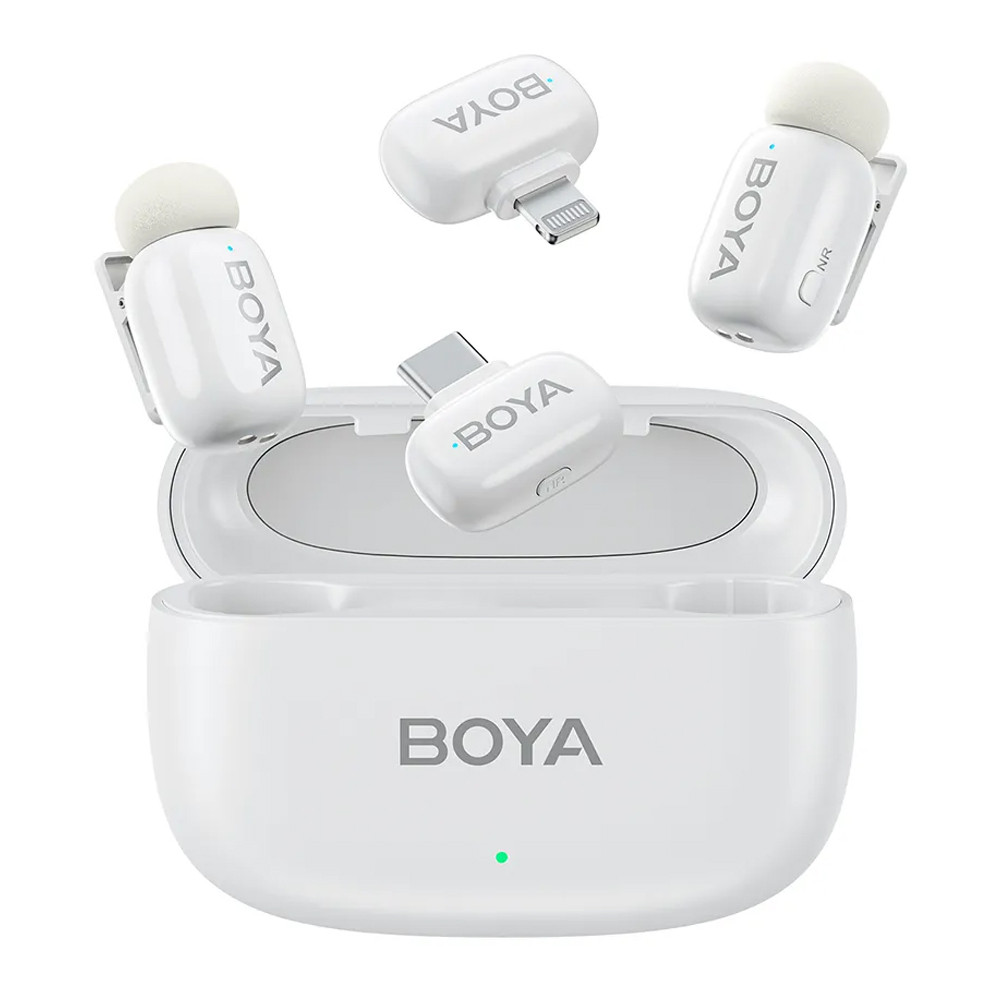 WIRELESS MICROPHONE (ไมโครโฟนไร้สาย) BOYA MINI 2 MIC USB-C + LIGHTNING RECEIVER - WHITE (MODEL 13) |