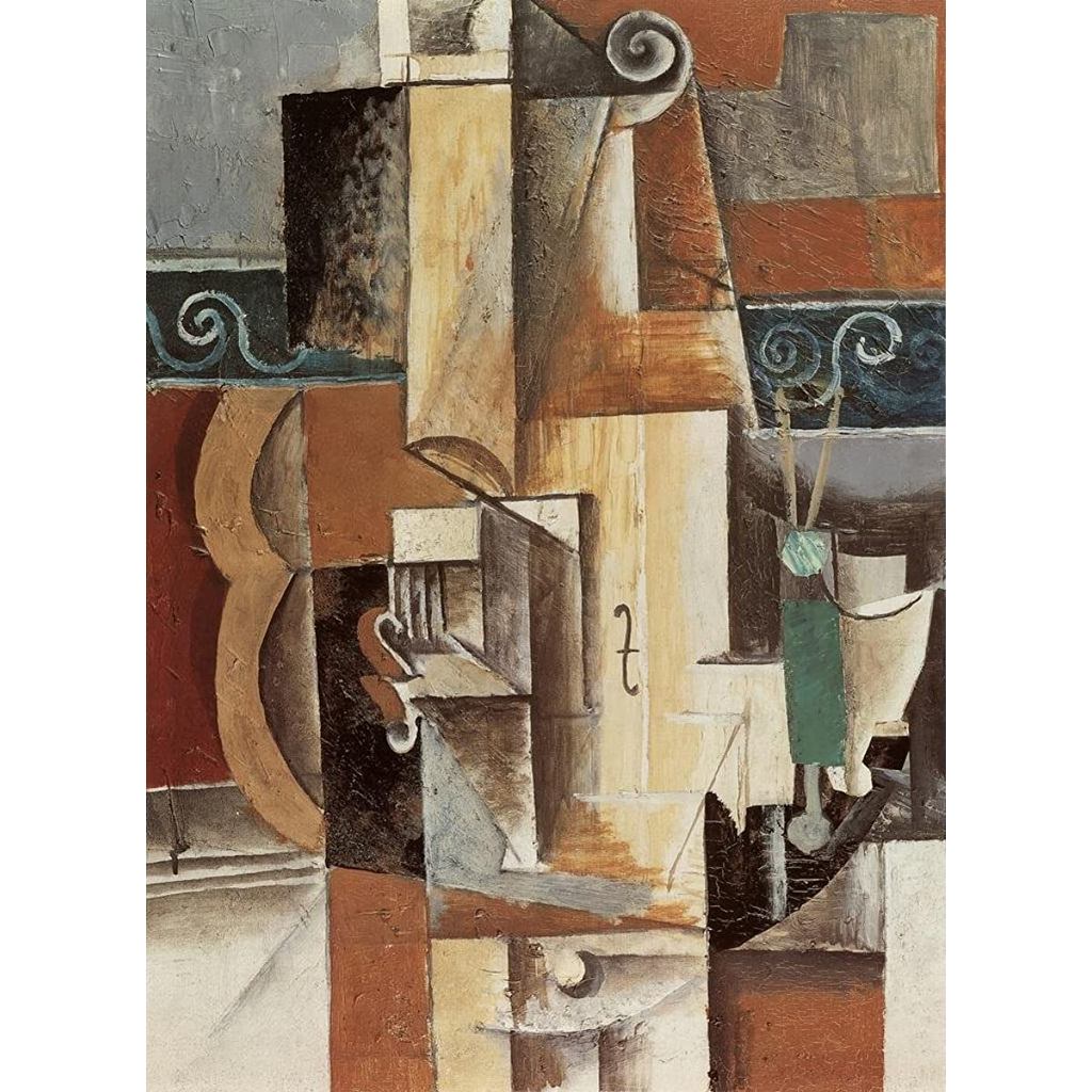 Pablo Picasso กีตาร์และไวโอลิน 1912 ภาพวาด Fine Art พิมพ์ Picasso Wall Art Cubism Expressionism งานศ