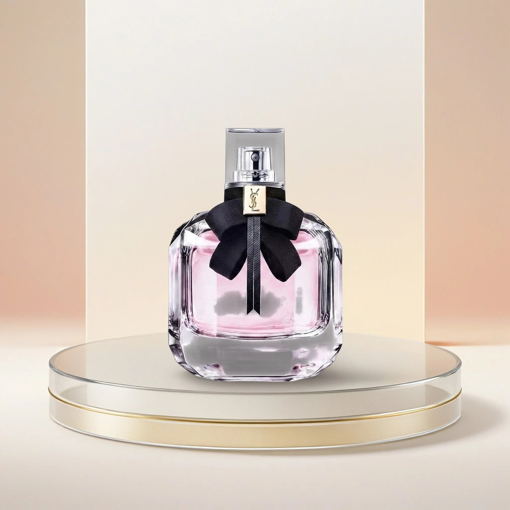 YSL Mon Paris Style Perfume Black Fabric Bow Decal กลิ่นสุภาพสตรีโรแมนติก