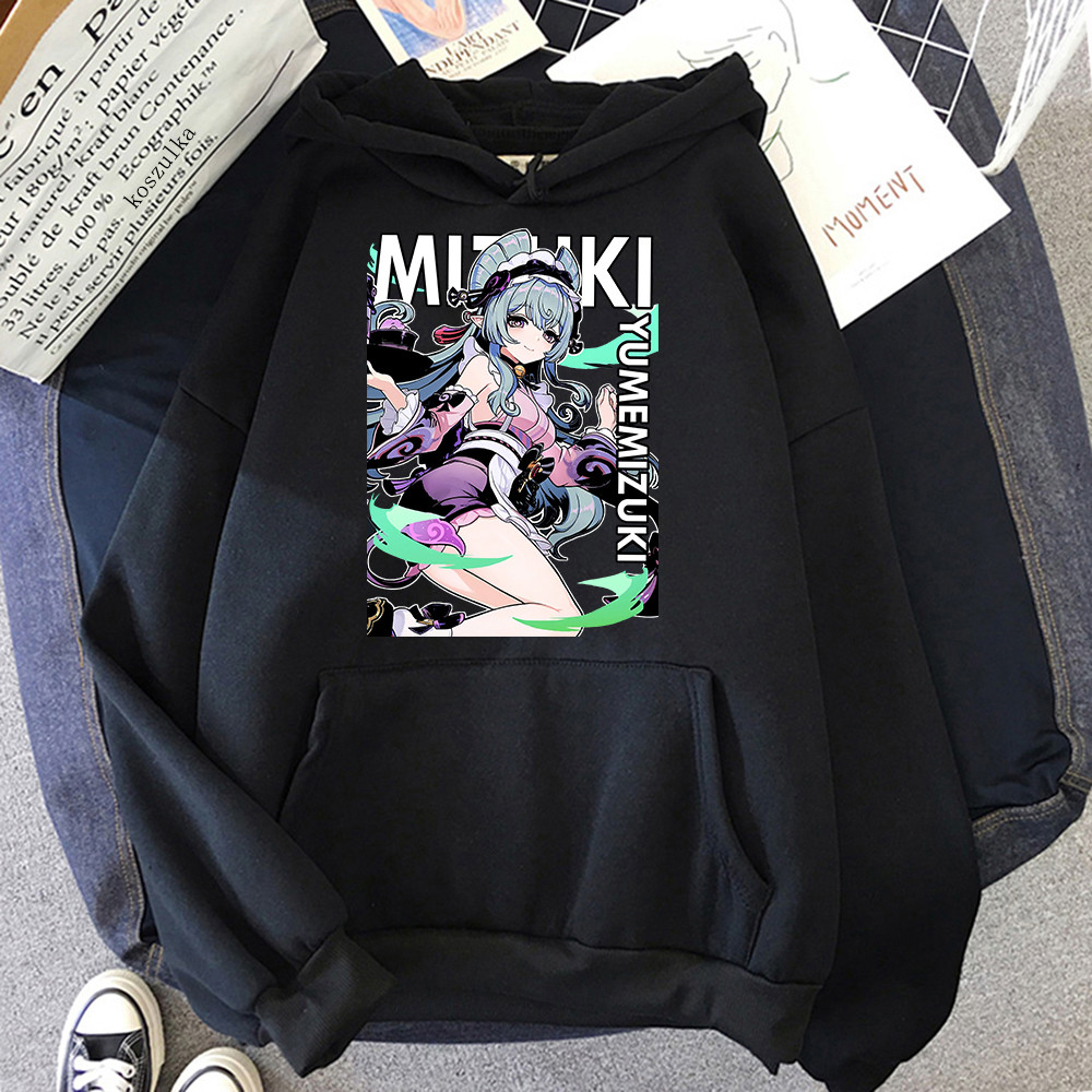 Mizuki Genshin Impact Hoodie ร้อนความงามกราฟิกอะนิเมะ Hoodies การ์ตูน Pullovers