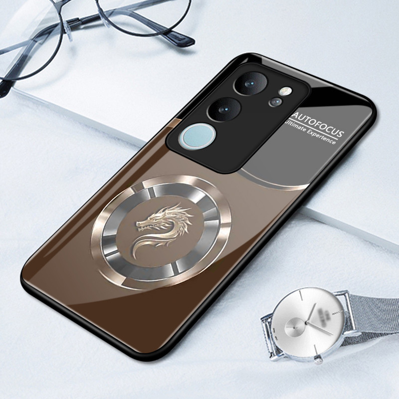เคสสำหรับ VIVO V29 5G V29 Pro 5G V29E 5G V27 5G V27 Pro 5G เคสโทรศัพท์มังกรเปลือกแก้วกันกระแทก