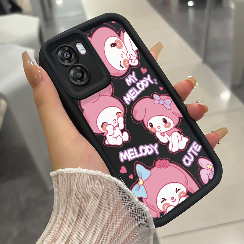 เคสสำหรับ OPPO A57 2022 A77 A2022 A57s A57e A77s เคสโทรศัพท์กระต่ายน่ารักสามสีซิลิโคนกันกระแทก