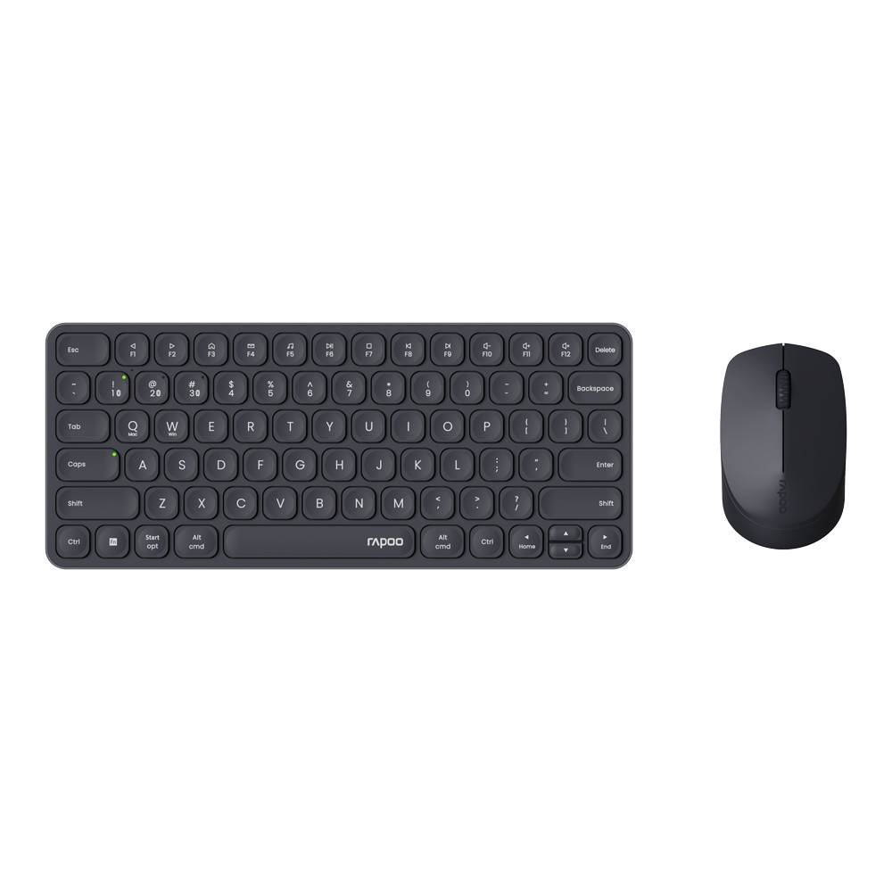 WIRELESS KEYBOARD & MOUSE (คีย์บอร์ดและเมาส์ไร้สาย) RAPOO 9010M (DARK-GREY) (9010M-GY) >