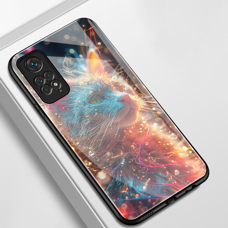 เคสสำหรับ Xiaomi Redmi Note 11 4G Note 11s Note 11 Pro 5G เคสโทรศัพท์แมวเปลือกแก้วกันกระแทก