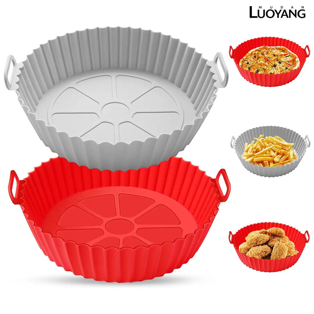 [Luo] ซิลิโคน Air Fryer Liners สําหรับ 3 ถึง 5 QT Air Fryer เครื่องล้างจานปลอดภัยนํากลับมาใช้ใหม่ No