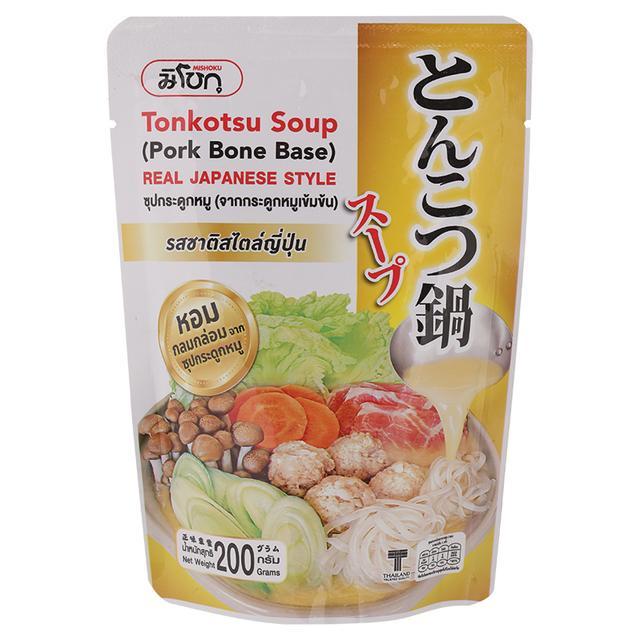 ⏰ มิโชกุซุปกระดูกหมูเข้มข้น 200กรัม ⛱️ Mishoku Tonkotsu Soup Poke Bone Base 200g. 🎐 SKU 885034111692