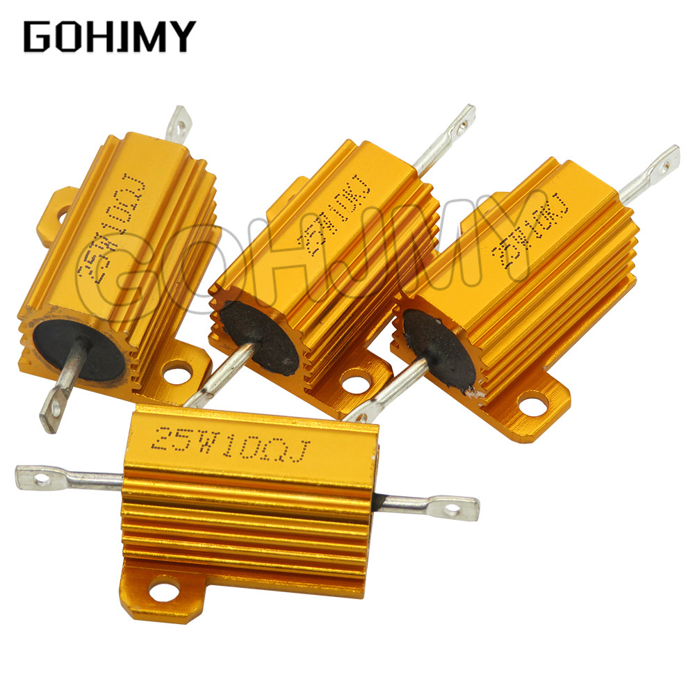 RX24 25W อลูมิเนียมโลหะกรณี Wirewound Resistor 0.01R ~ 30K 1 2 3 5 6 8 10 20 100R 150R 200R 300R 500