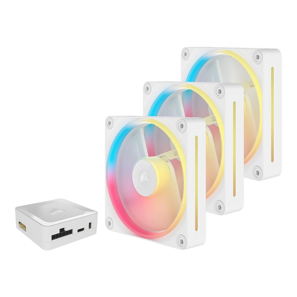 CASE FAN (พัดลมเคส) CORSAIR ICUE LINK LX120-R RGB - 120MM RGB PWM REVERSE TRIPLE PACK WHITE ##