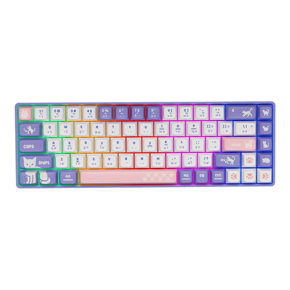 KEYBOARD (คีย์บอร์ด) NUBWO NK50 (PURPLE CAT) (BLUE SWITCH MINI RGB EN/TH) {