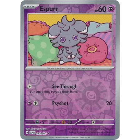 การ์ดโปเกมอน Espurr - 0884/191 - Common Reverse Holo