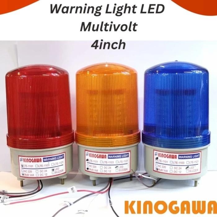 ไฟเตือนแบบหมุน AC/DC Multi Volt 12V/24V/220V LTE-1101 4" Kinogawa Good