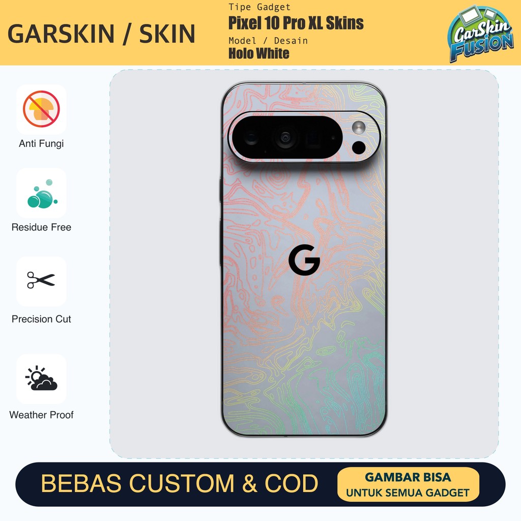 Skin Vinyl Pixel 10 Pro XL Holo White Anti Scratch Protector Case | โดยฟิวชั่น | รหัส - 5GZ4