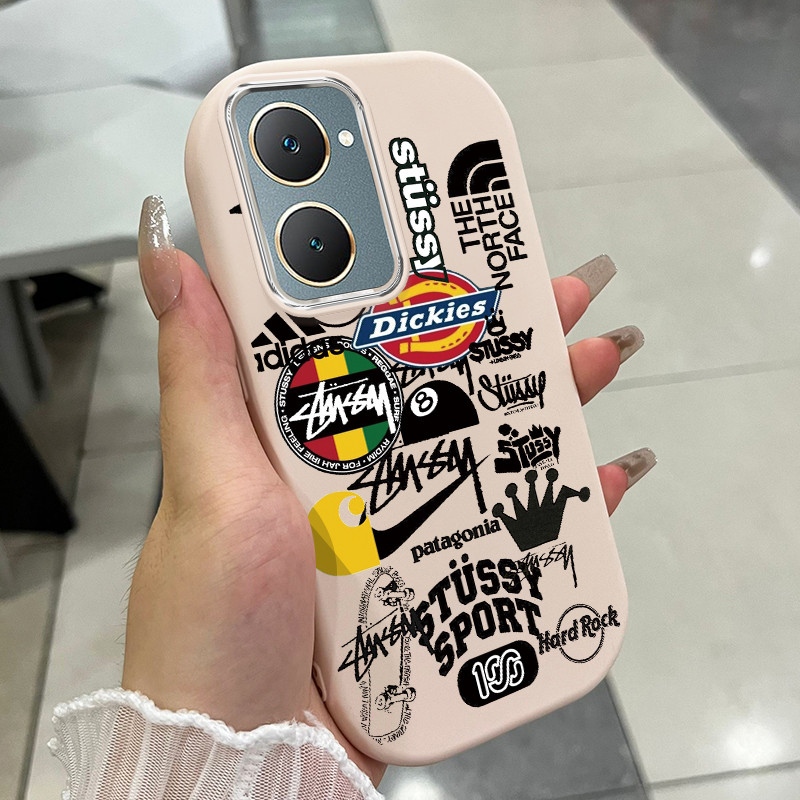 เคสสำหรับ VIVO Y03 Y03T Y18 Y18i Y18e Y18T Y37 5G Y28s 5G เคสโทรศัพท์แบรนด์อินเทรนด์กันกระแทกกลมและอ้วน