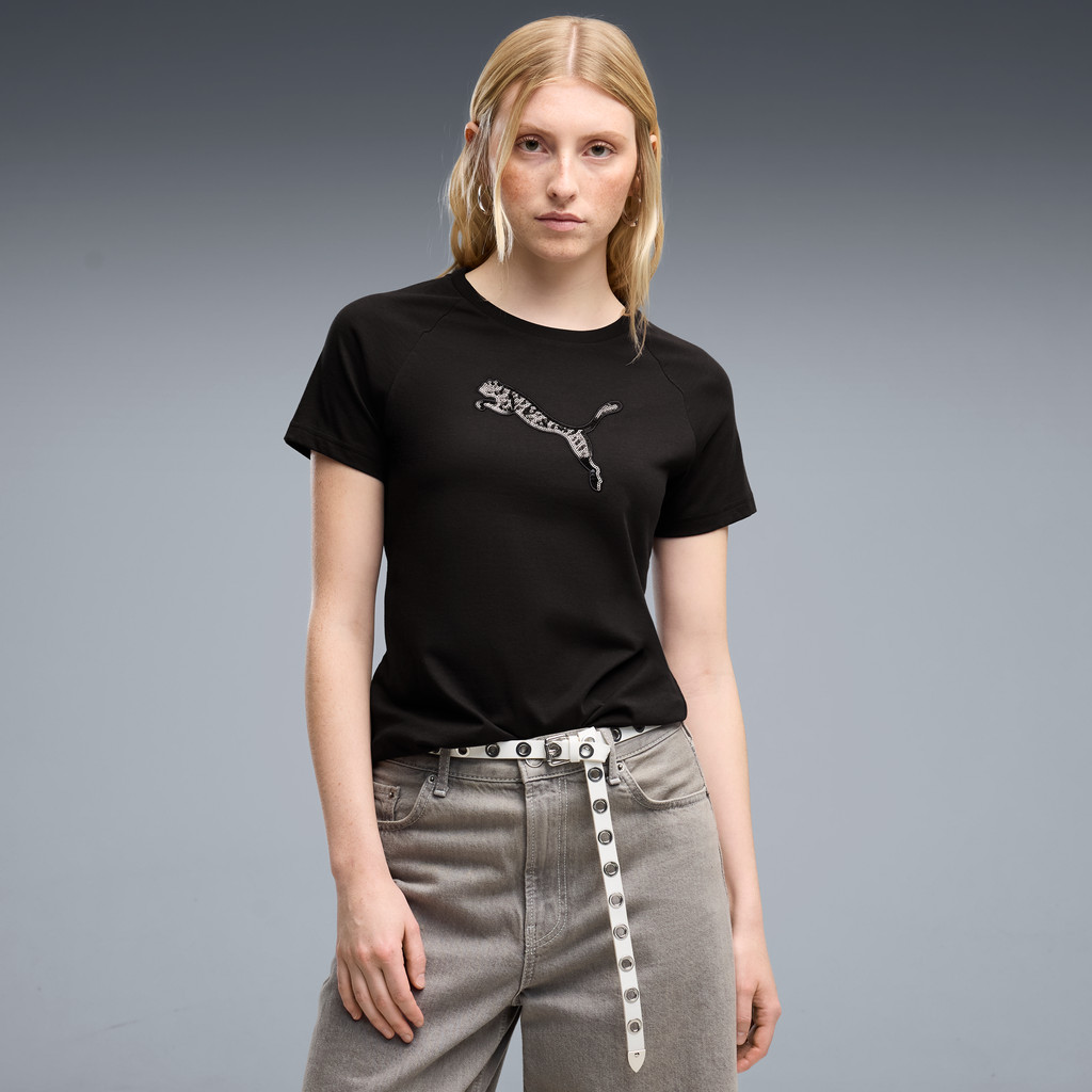 PUMA Basics Essentials Sequins Tee Women สีดำ - 69457601 — صورة 3