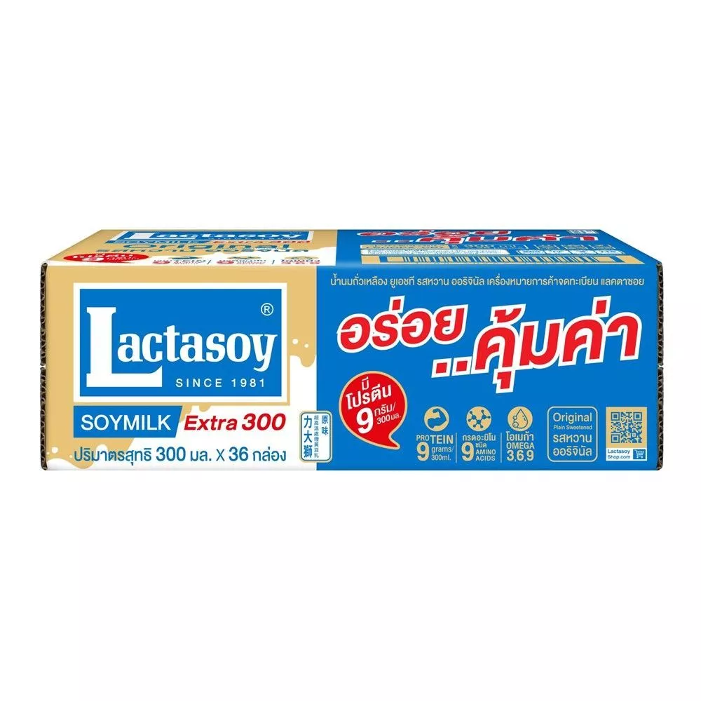 [สินค้าส่งด่วน] แลคตาซอยนมถั่วเหลืองรสหวาน300มล แพ็ค 36 LACTASOY SOYMILK EXTRA 300 ML. PACK 36