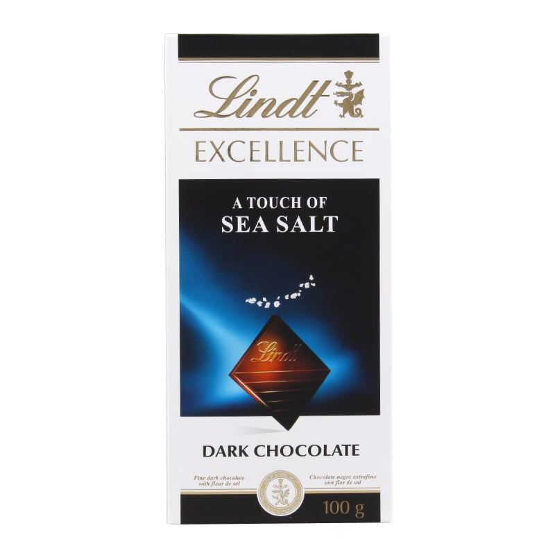 LINDT ลินด์ดาร์กช็อกโกเกลือทะเล 100ก [3046920029674]