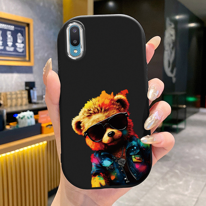 เคสสำหรับ Samsung Galaxy A02 M02 เคสโทรศัพท์สุนัขกลมและอ้วนเสื้อแจ็กเก็ตผ้านุ่ม