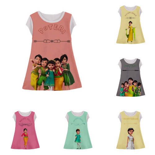 3D Halfprint Princess Tunic Dress for Girls with Anime Motif อายุ 1-12 ปี - Sarana 3D