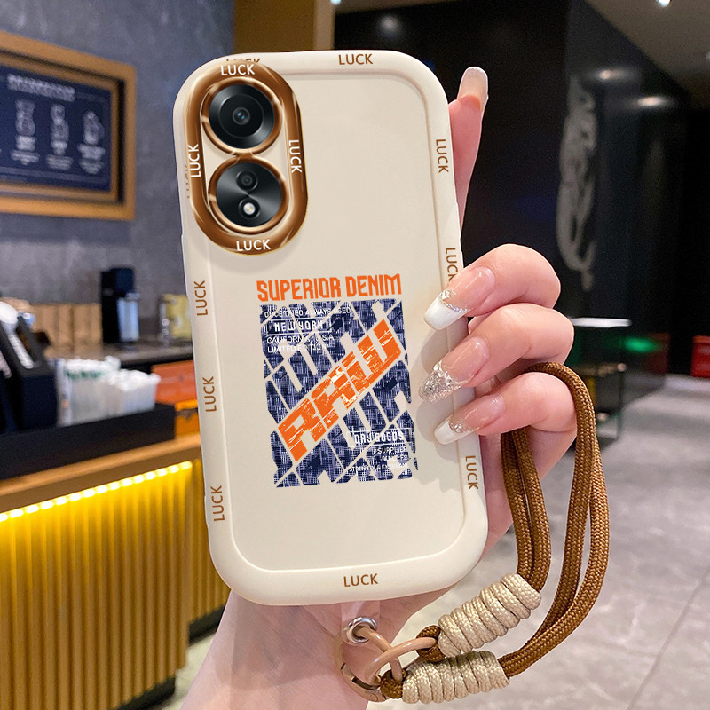 เคสสำหรับ OPPO A58 4G A58 5G A58X 5G A78 5G A1X 5G A2X 5G เคสโทรศัพท์ไม่ยอมแพ้สายคล้องซิลิโคนกันกระแทก