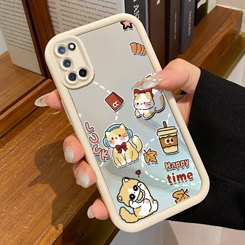 OPPO A52 OPPO A72 OPPO A92 Case Creative Dog Case HP Pattern Mirror Case Cesing Silicone Softcase