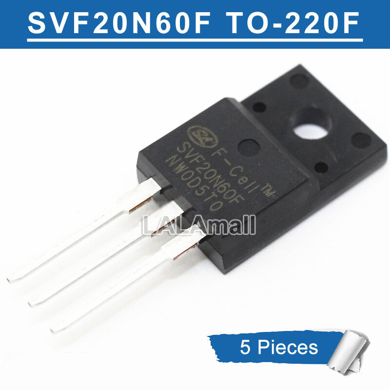 5 ชิ้น SVF20N60F TO-220F 20A/600V N-Channel MOSFET ทรานซิสเตอร์ใหม่เดิม